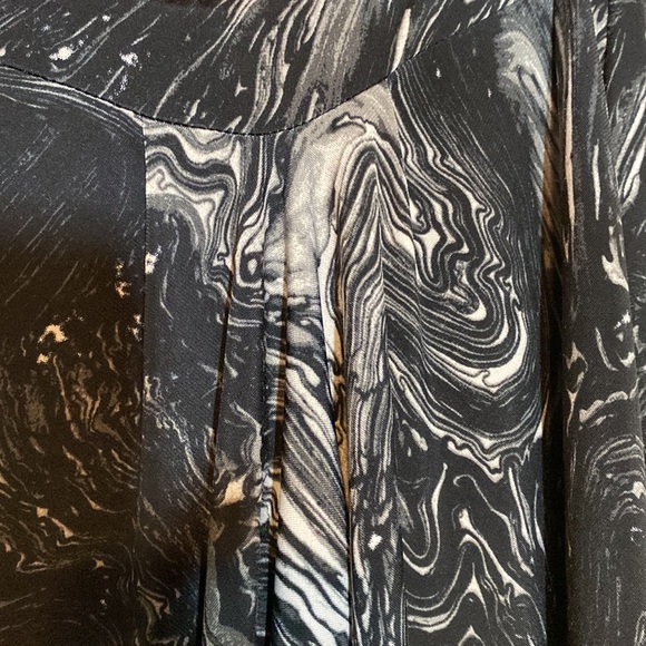 MICHAEL Michael KORS BLACK & WHITE MARBLE BOHEMIAN SKIRT SLIT Size M … - Picture 5 of 9